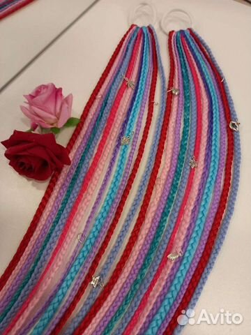 Афрорезинки, ручная работа, с украшениями