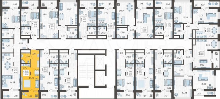 Квартира-студия, 22,8 м², 18/19 эт.