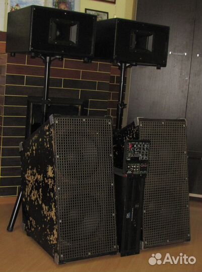 Колонки FA 2100W Рупоры Сабы Усилок Микшер Штативы