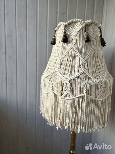 Торшер ссср. Абажур макраме. Ручная работа