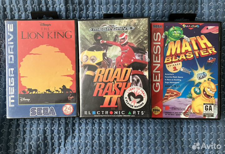 Lion King, Road Rash, Math Blaster sega genesis