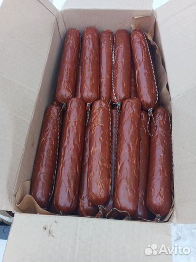 Колбаса из мяса лося полукопчёная