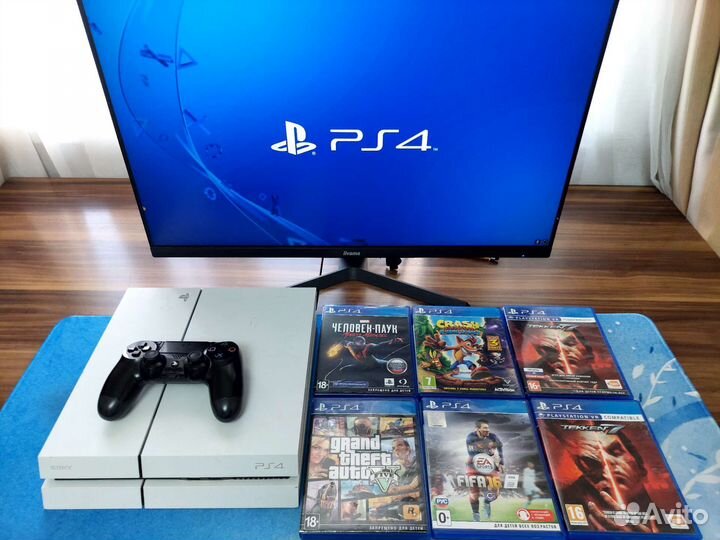 Sony PS4 FAT + 9 игр