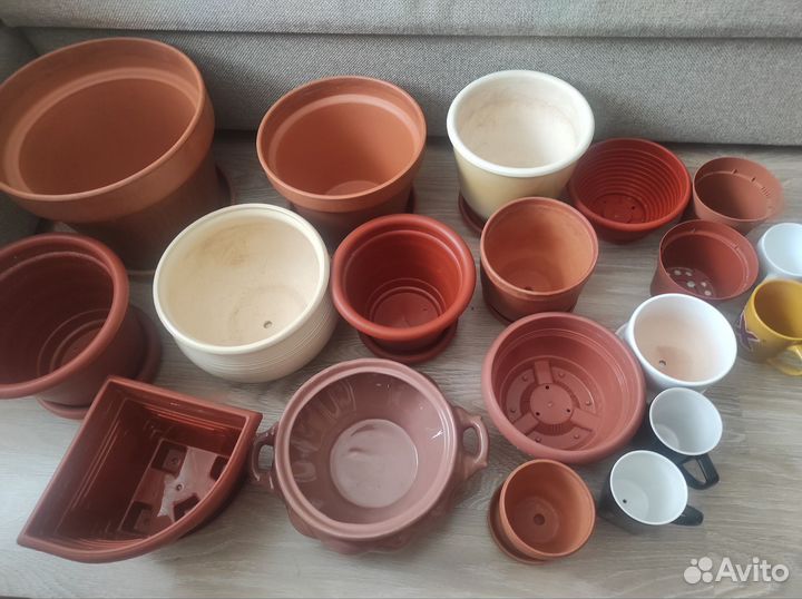 Горшок для цветов кашпо глина керамика