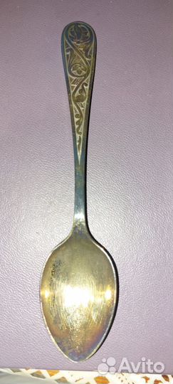 Набор чайных ложек СССР / мельхиор с золоч. / 6 шт