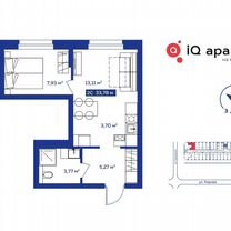 2-к. апартаменты, 32,6 м², 23/25 эт.