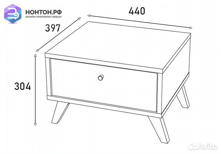 Тумба прикроватная Фьюжн vinil / дуб крафт золотой