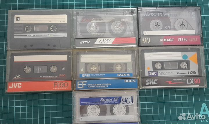 Аудиокассеты 90 мин 16 штук