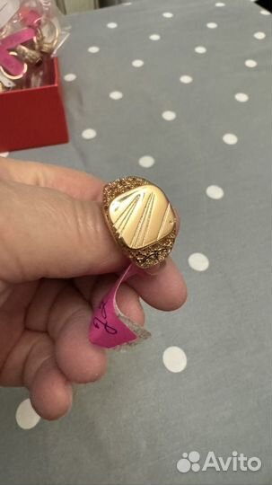 Перстень мужской позолота