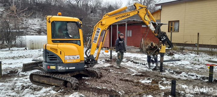 Аренда минипогрузчика миниэкскаватора с буром