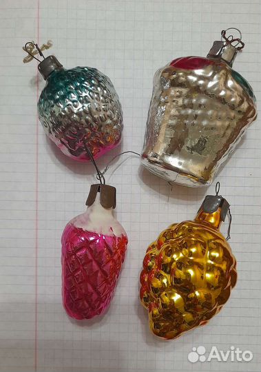 Елочные игрушки ссср:толстое стекло,снежинки, бусы