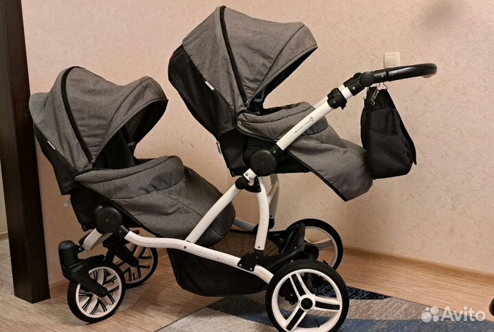 Коляска для двойни 3 в 1 bebetto42