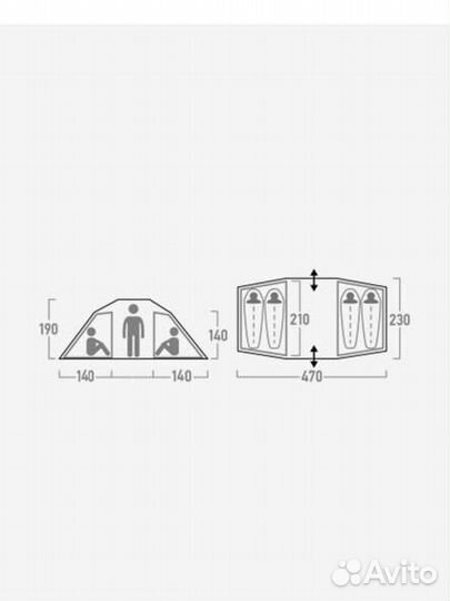 Палатка 4-местная Outventure Hudson 4 Alternative