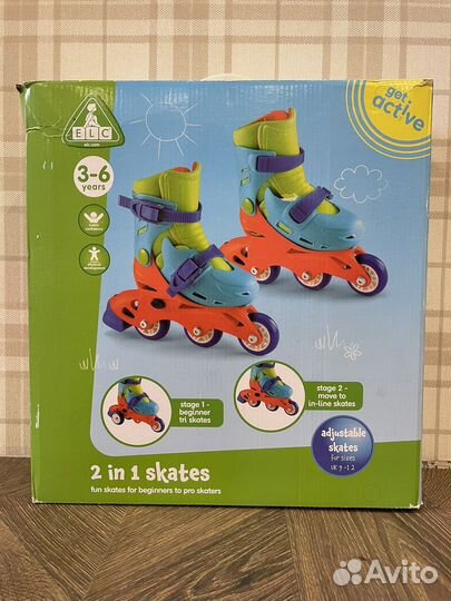 Роликовые коньки раздвижные на 3-6 лет