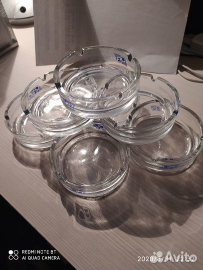 Пепельница. Стекло, с надписью 24 шт