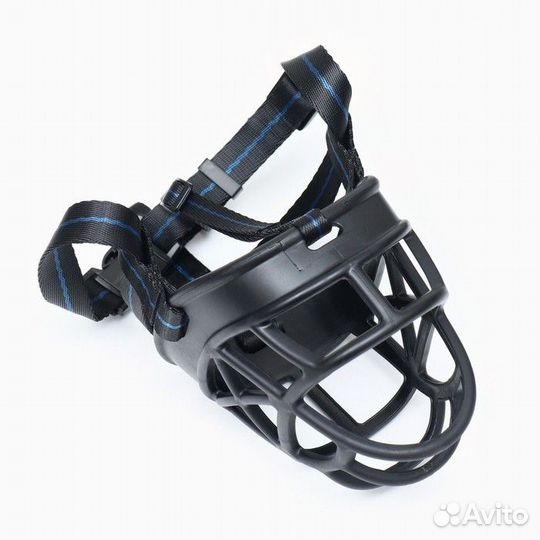 2 шт. Намордник для собак 4 с трехсторонним ремешком, каучук, дн 9 см, ом 31,5 см, чёрный