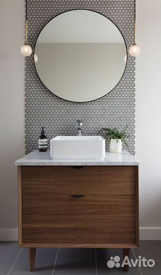 Зеркало круглое в металлической раме 75 см