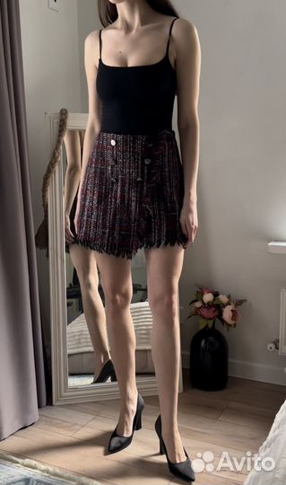 Юбка твидовая мини bershka размер S
