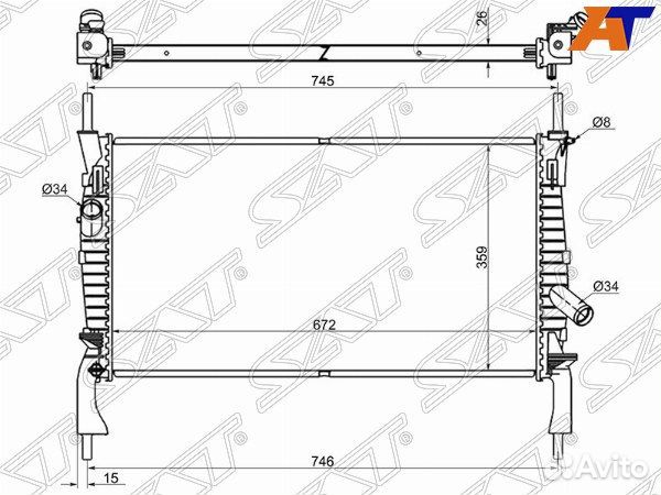 Радиатор ford transit, ford transit 06, ford trans