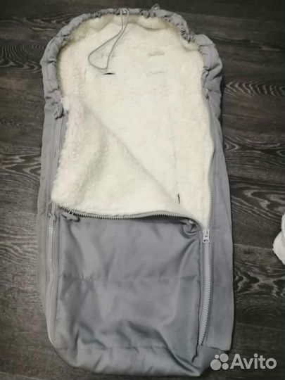 Конверт зимний на натуральной овчине+муфта