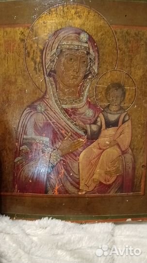 Старинная икона Смоленская Прясватая Богородица