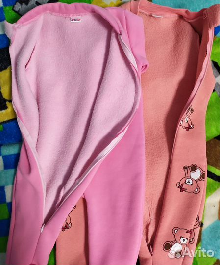 Комбинезоны флисовые 74-80 на девочку