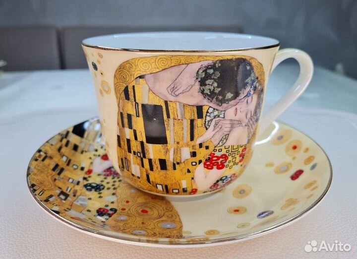 Чайная пара Поцелуй Г. Климта 500 мл