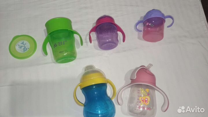 Поильник непроливайка avent с трубочкой