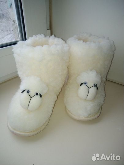 Новые тапочки из натуральной овчины