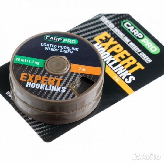 Поводковый материал в оплётке carp PRO 25lb 7м зел
