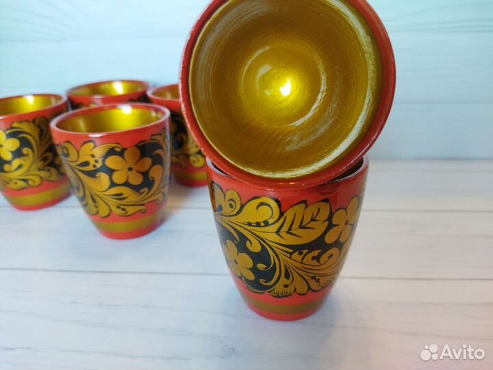Хохлома стопки 6шт