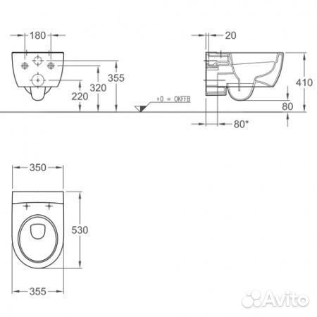 Унитаз Geberit и крышка(204060000) Icon wall hun