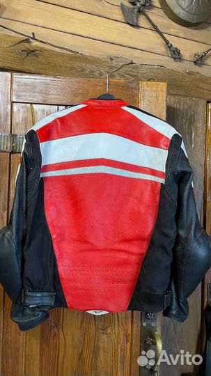 Мотокуртка кожаная мужская 50-52