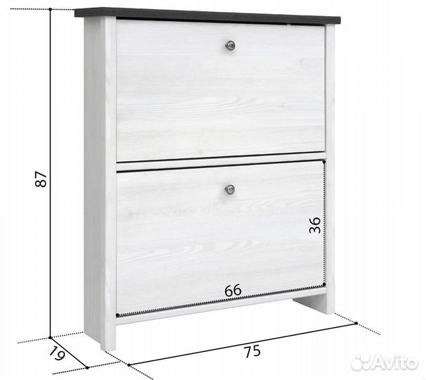Тумба для обуви Порто SFB2B джанни,сосна ларико/дж