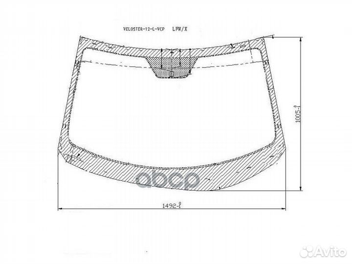 Стекло лобовое hyundai veloster HBK 12-17 velos