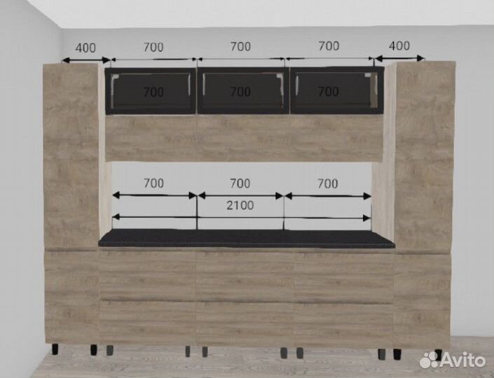 Кухня с пеналами в наличии