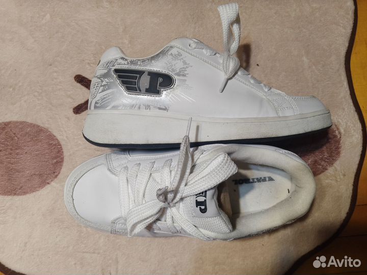 Кеды белые с роликами patrol dc shoe anta unta dvs