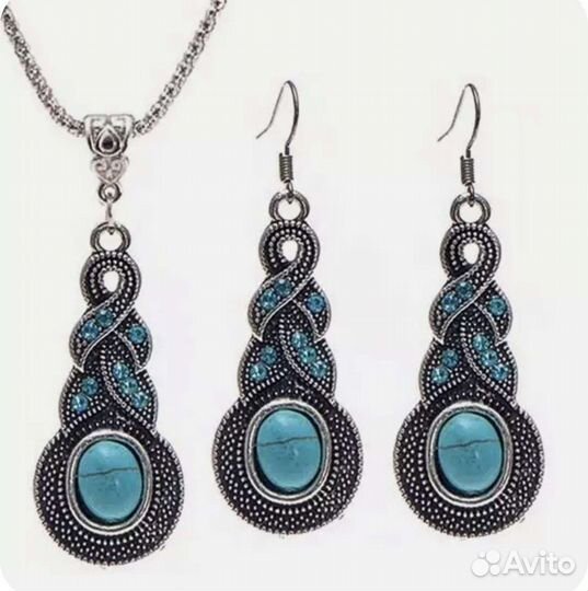 Комплект кулон и серьги