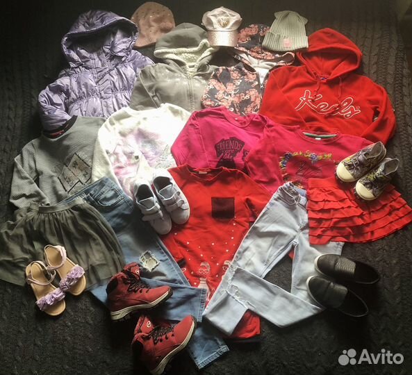 Огромный пакет одежды +обувь для девочки (21 вещь)
