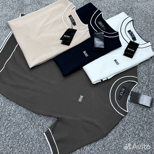 Футболка boss тонкого трикотажа с белым кантом