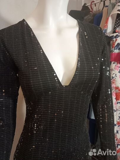 Вечернее блестящее платье H&M, 42