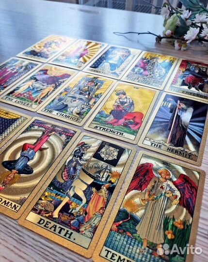 Карты таро пластик золотое солнце