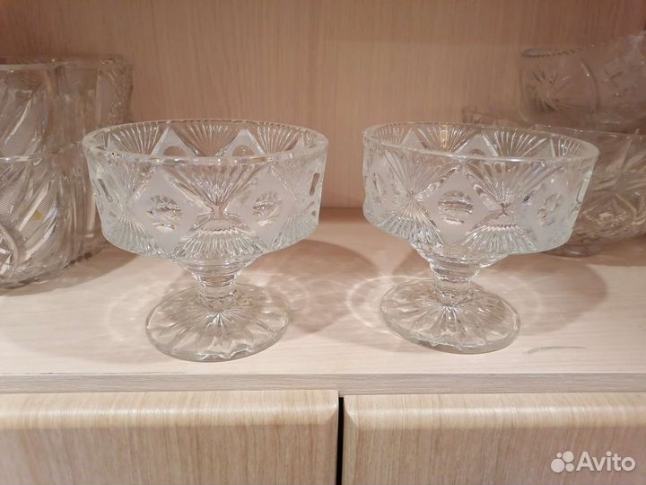 Хрустальная конфетница/ваза на ножке СССР