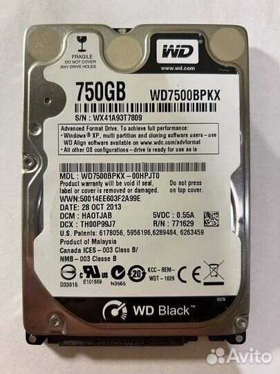 Жесткий диск для ноутбука(500,750gb)