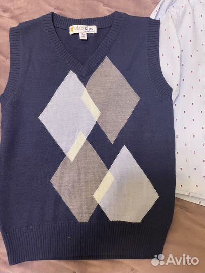 Рубашка, жилетка для мальчика 116 размер