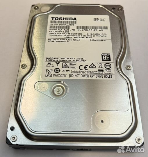 Жесткий диск Toshiba - 1GB, 3.5, HDD