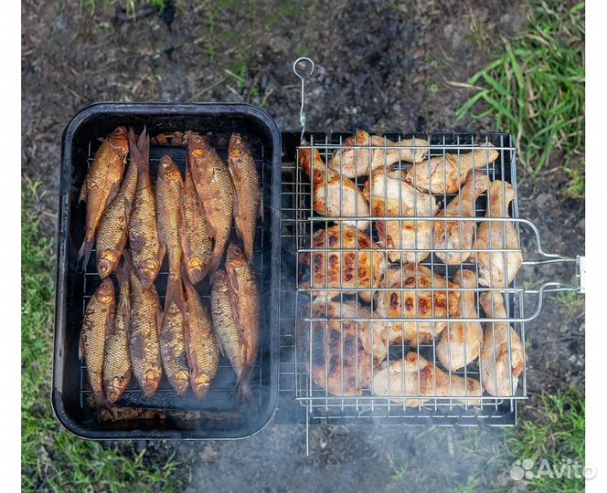 Коптильня походная для горячего копчения рыбы. Нов