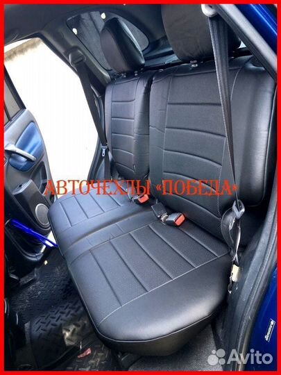 Чехлы Toyota Rav4 2 из экокожи чёрные Классика