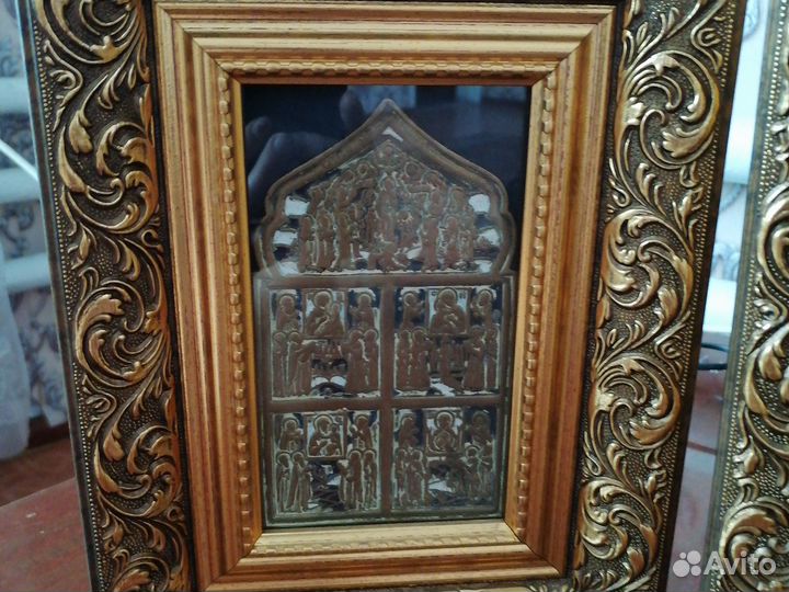 2 иконы, латунь