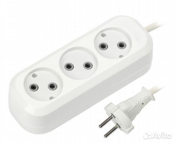 Удлинитель 3 гнезда 3 метра 6А/1, 35кВт без заземл